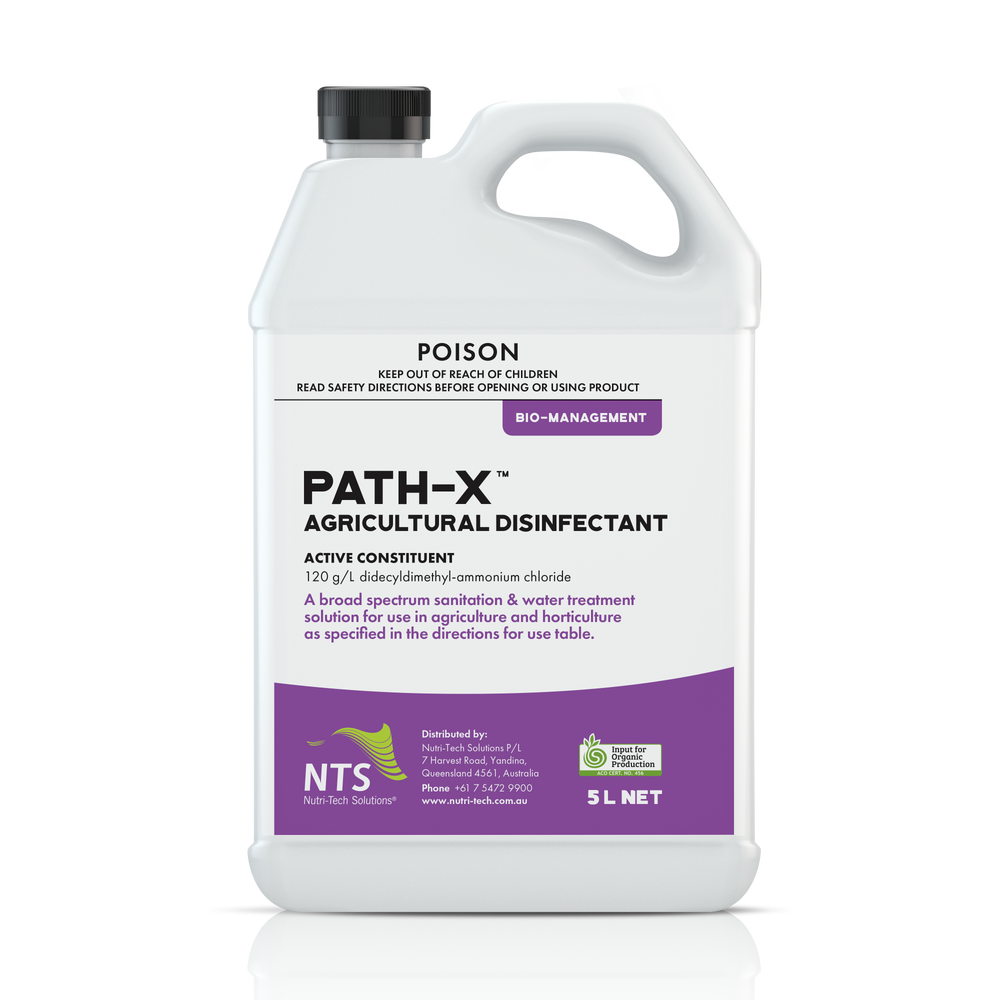A photograph of NTS Path-X bio-management in 5 L container on transparent background.