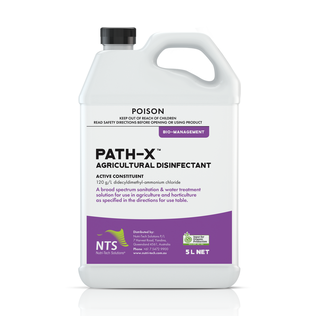 A photograph of NTS Path-X bio-management in 5 L container on transparent background.